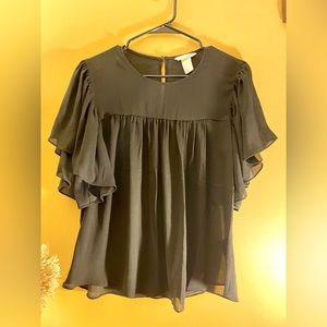 NWOT black  sheer blouse